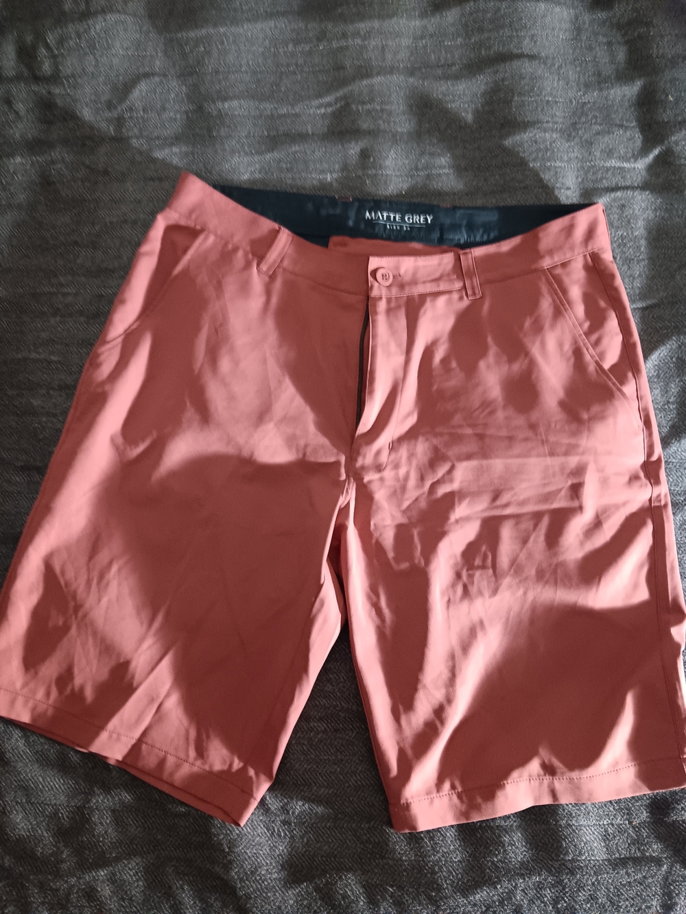 Mattte Grey Men’s Rust Orange Shorts- Size 34